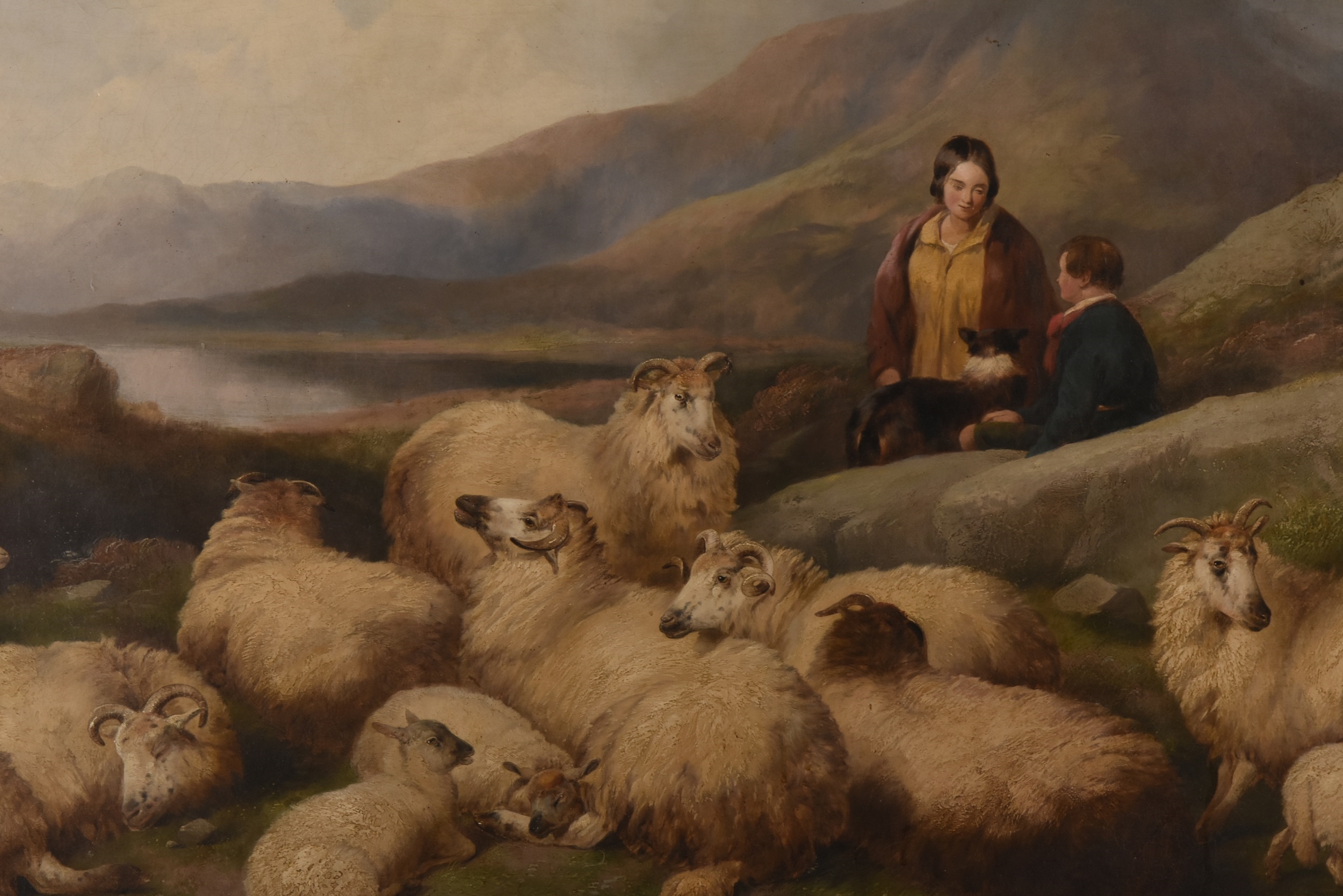 Richard Ansdell | A Flock of Sheep Resting on a Hillside | MutualArt