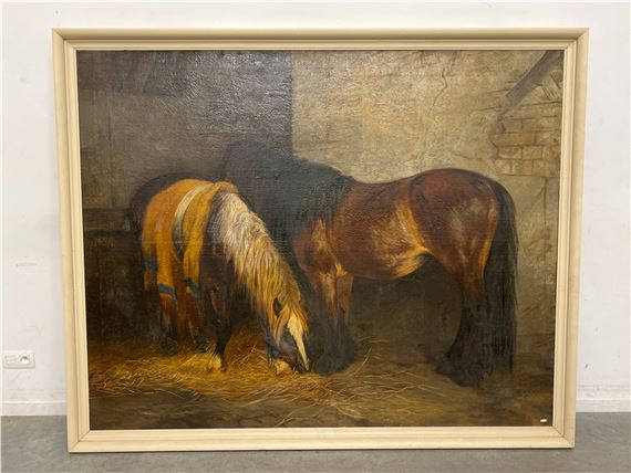 Chevaux à l'écurie by Jeanne d'Espiennes