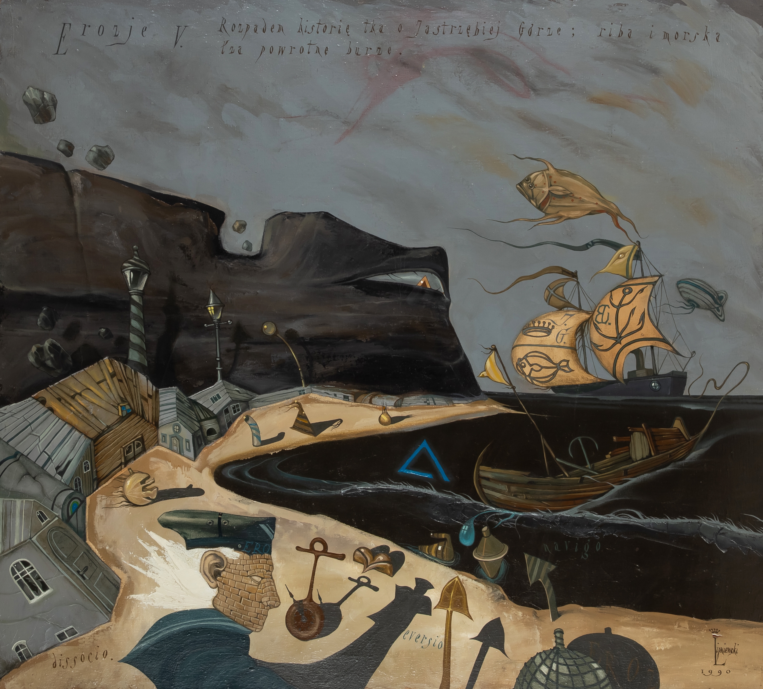 Artwork by Andrzej Lipniewski, Erozje V, 1990, Made of oil on canvas