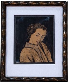 Female Portrait by Hungarian painter and Turcologist Ferenc Zajti (1886 - 1961) - Ferenc Zajti