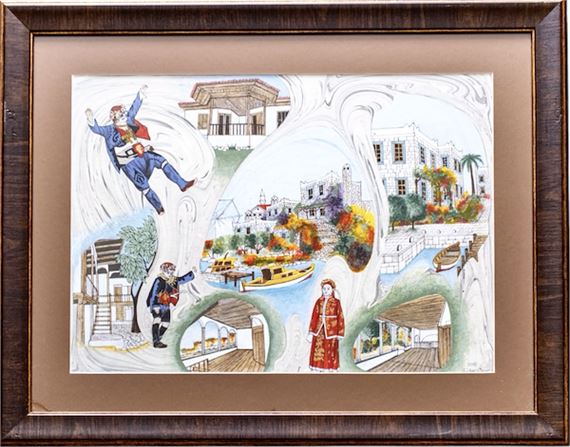 Gürkan Taner signed city miniatures study by Gürkan Taner