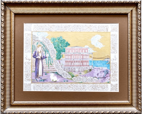 Artwork by Gürkan Taner, Gürkan Taner signed city miniatures, Made of mixed technique on paper