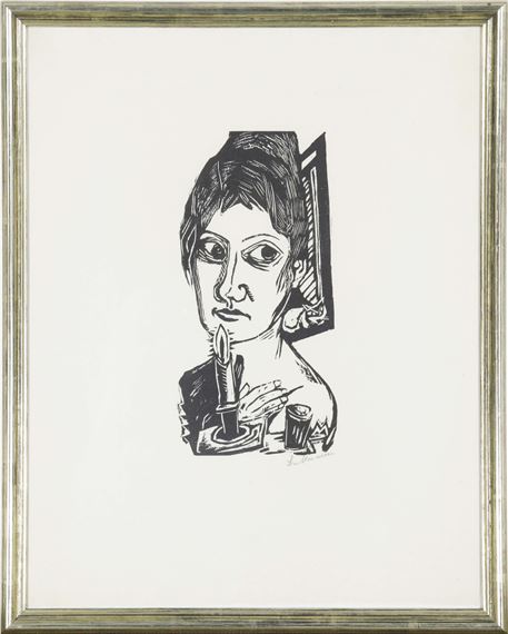 Frau mit Kerze by Max Beckmann, 1920