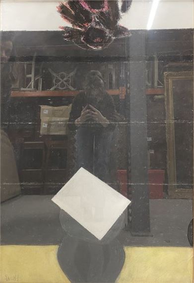 Abstract composition with white square - Robert Saintgery