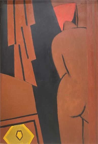 Abstract composition with woman from behind by Robert Saintgery