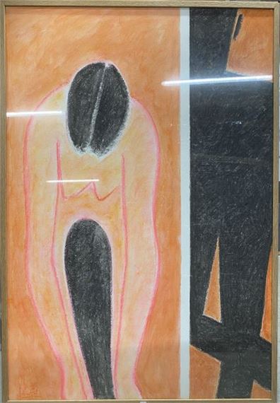 Abstract composition with nude woman by Robert Saintgery