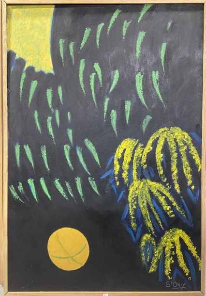 Artwork by Robert Saintgery, The balloon, Made of Mixed media on cardboard