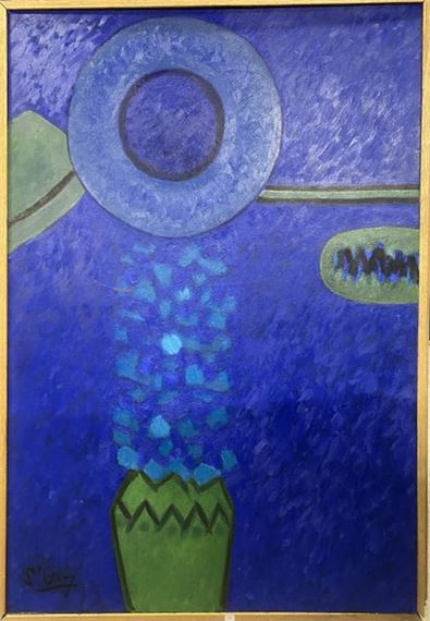 Abstract blue and green composition