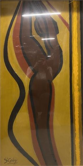 Abstract composition with dancer by Robert Saintgery