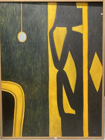 Abstract composition of woman at window by Robert Saintgery