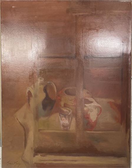 Still life with window and pots by Robert Saintgery