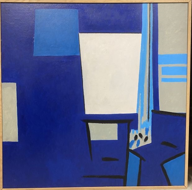 Artwork by Robert Saintgery, Abstract blue composition, Made of Mixed media on cardboard