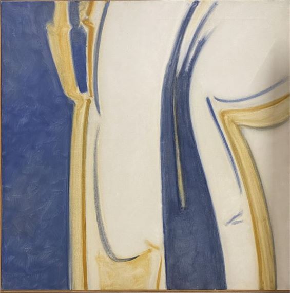 Abstract blue and yellow composition