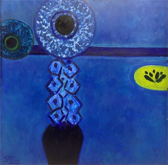 Abstract composition with vase