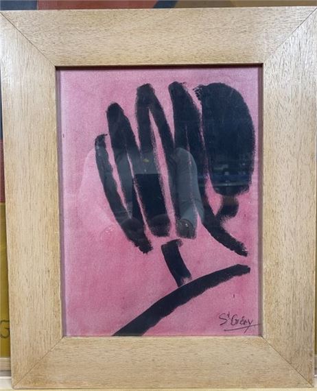 Abstract pink and black composition