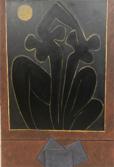 Abstract composition with a bouquet of flowers by Robert Saintgery