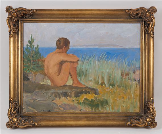 Pojke på strandklippan by Venny Soldan-Brofeldt