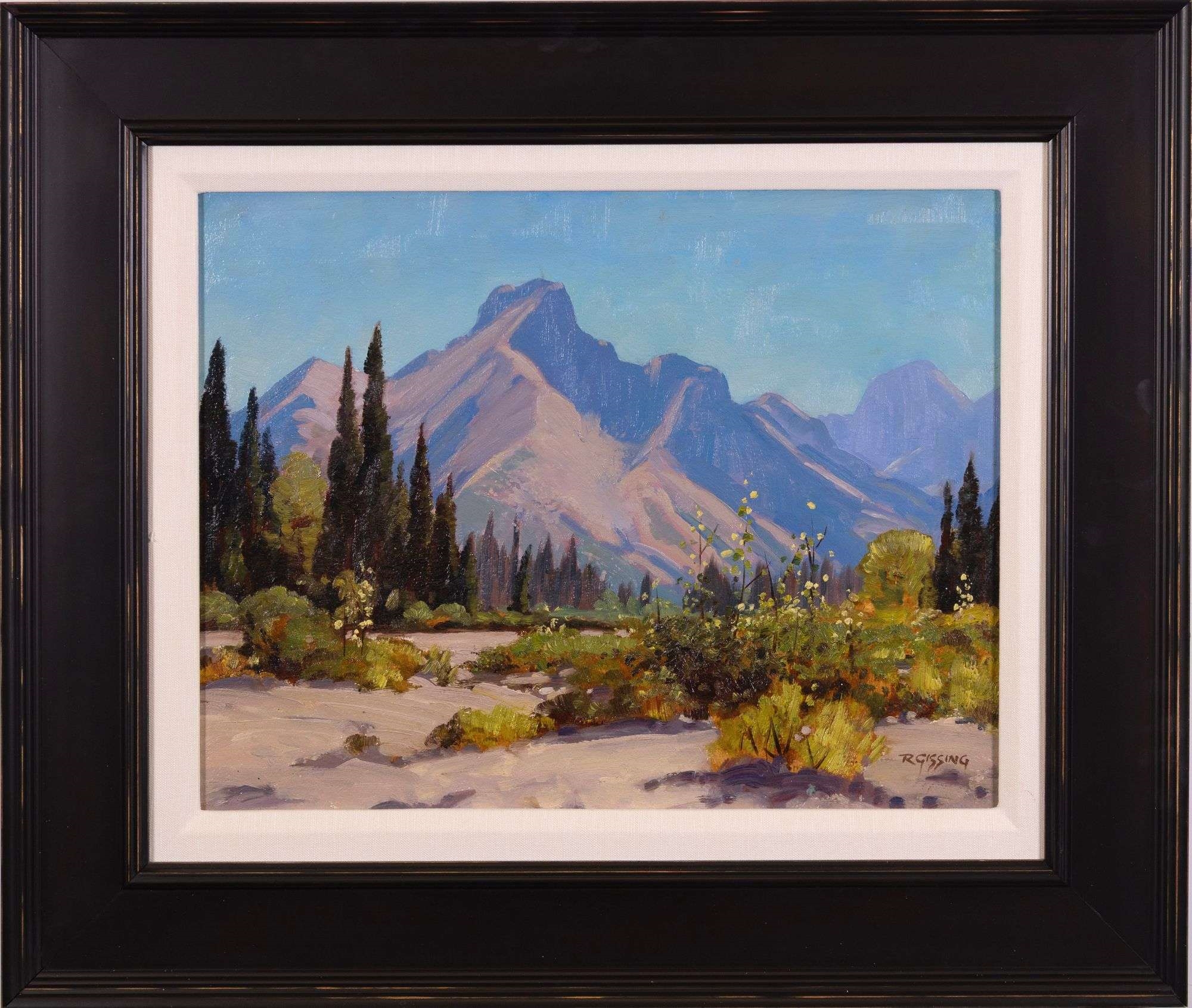 Artwork by Roland Gissing, MOUNTAIN LANDSCAPE, Made of oil on board