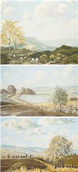 'A Dales Landscape' 'Summer Wolds' and 'Autumnal Wolds - John H. Capstick