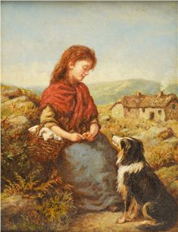 Lady and her Dog in the Moors - S. Rigby