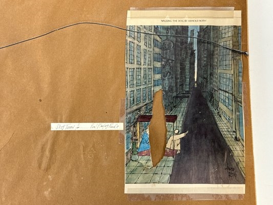 Arnold Roth | Arnold Roth Watercolor/Paper: Reporter and Poodle | MutualArt