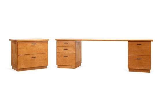 ROBERT ERICKSON MAPLE CREDENZA AND FILE CABINET by Robert Erickson, circa 1991
