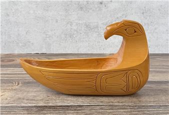 Jeff Monson S'Klallam Indian Carved Raven Bowl - Jeff Monson