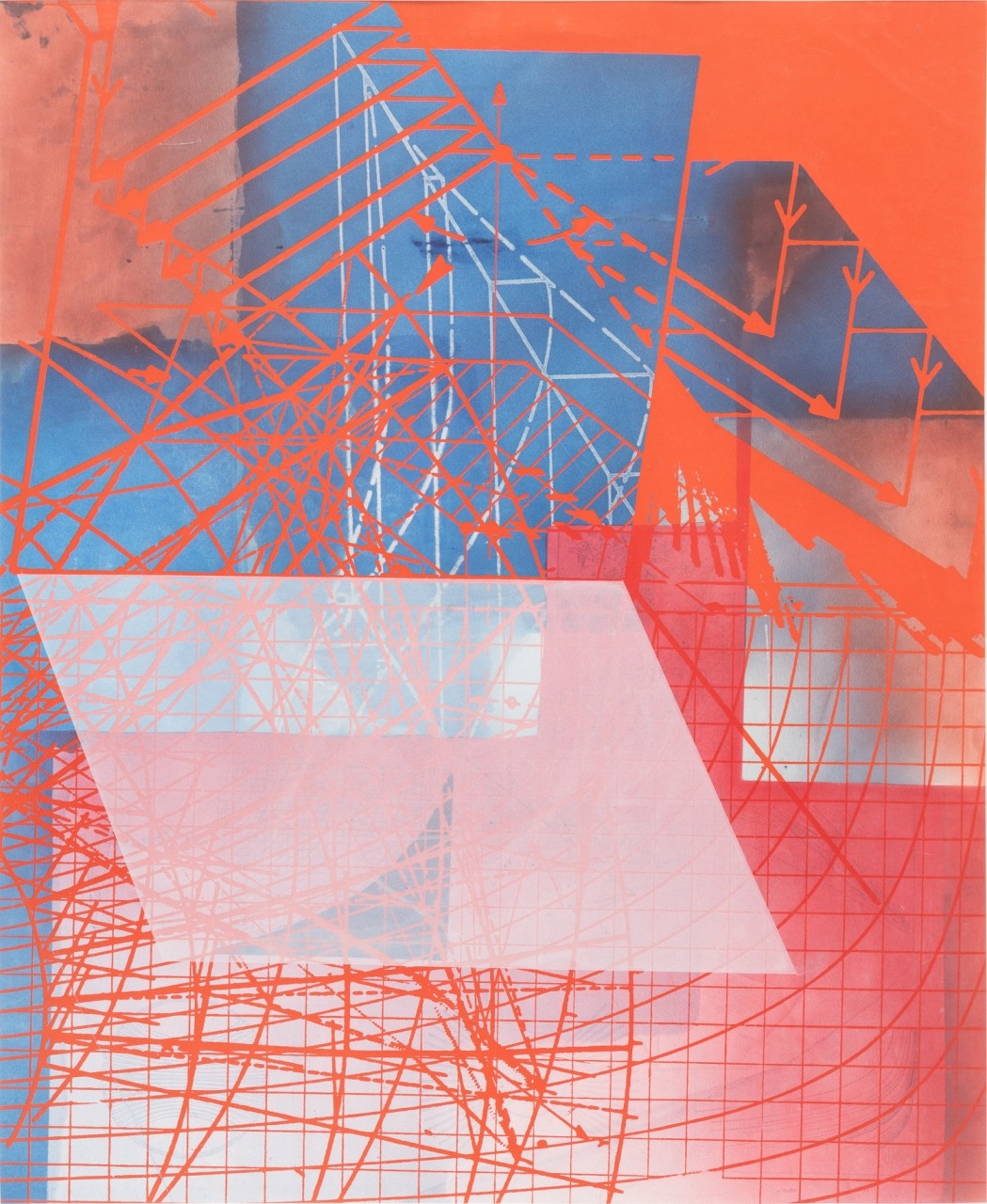 Artwork by Steven Holm, . Untitled - Abstraction - 1980, Made of Color silkscreen on paper