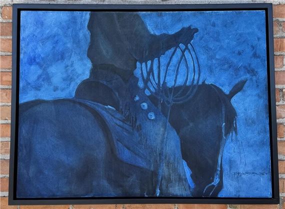 Duke Beardsley Midnight Cowboy Oil Painting by Duke Beardsley, September 2001