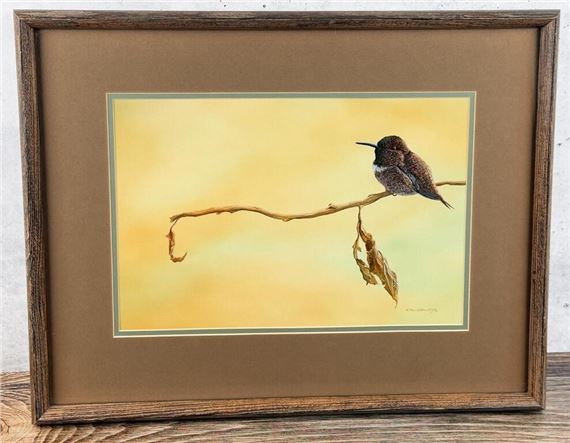 Ron Ukrainetz Hummingbird Acrylic Painting by Ron Ukrainetz, 1985