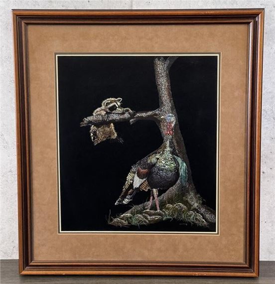 Ron Ukrainetz Turkey Scratchboard & Acrylic - Ron Ukrainetz