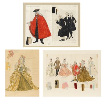 A selection of costume designs forA Clandestine Marriage, 1966 - Motley
