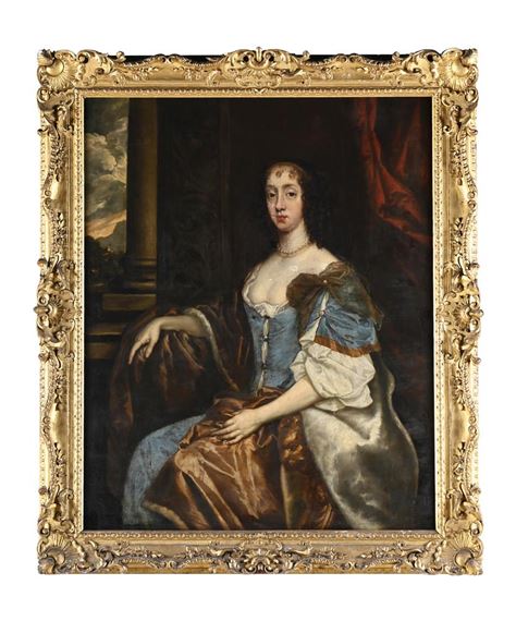 Sir Peter Lely | PORTRAIT OF ELIZABETH WILBRAHAM, WIFE OF MYTTON DAVIES OF  GWYSANEY AND LLANNERCH, IN A BLUE AND BROWN DRESS, A WHITE CHEMISE AND A  FUR-LINED WRAP (Circa 1660) | MutualArt