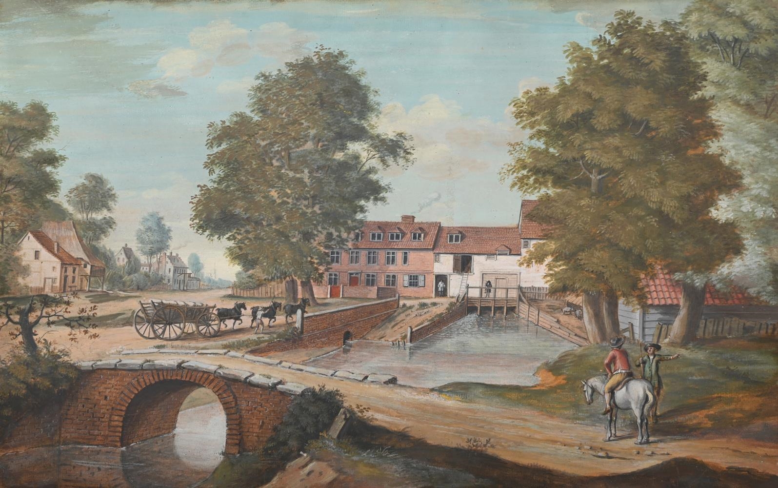 Artwork by Thomas Sandby, A VIEW OF A MILL AT BLACKHEATH, Made of Pencil, watercolour and bodycolour