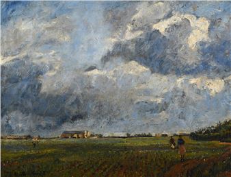 FIGURES IN A LANDSCAPE - John William Buxton Knight