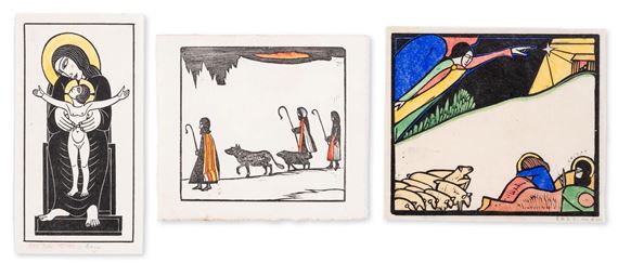 162Gill (Eric) A group of 3 hand-coloured wood engravings