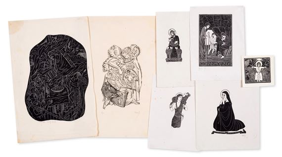 177Gill (Eric) A group of 7 wood-engraving depicting religious iconography by Eric Gill, 1925-37