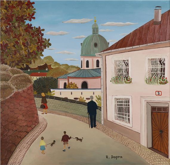 Blick vom Mönchsberg auf die Kollegienkirche, wohl vom Metzgerhaus aus gesehen - Regine Dapra