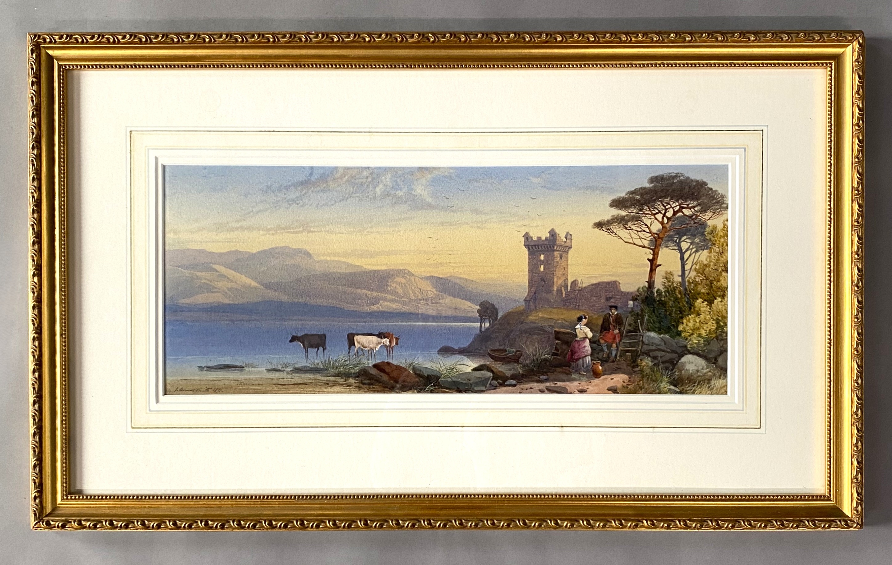 James Burrell Smith | Scottish Highland view with couple beside a loch ...