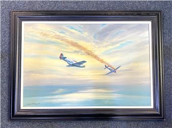 Second World War American bomber attacking a German plane - Douglas Ettridge