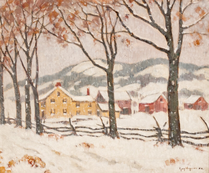 Guy Carleton Wiggins | (American, 1883-1962) Farm in Winter, Kent ...