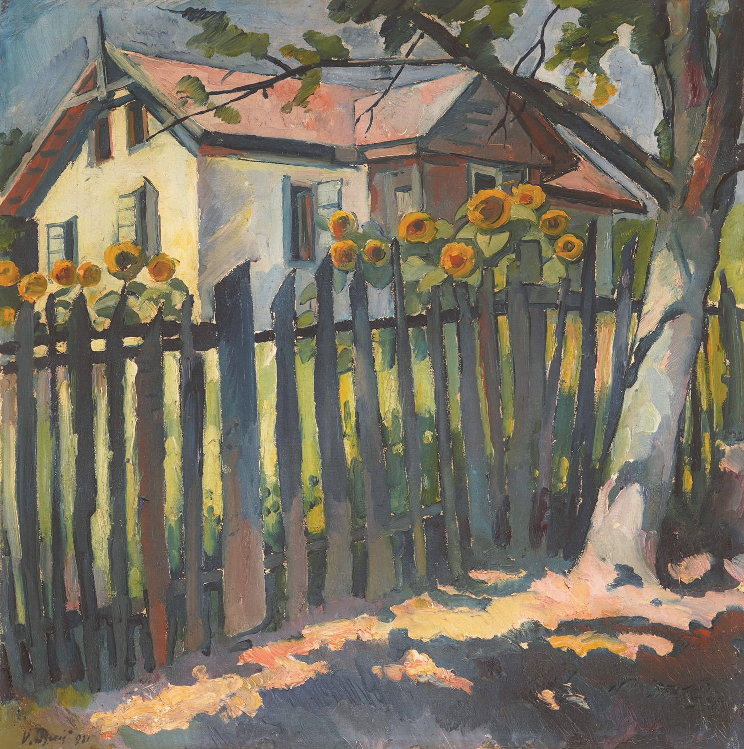 Vladimir Becić | Kuća među suncokretima [1921 (Circa 17) | MutualArt