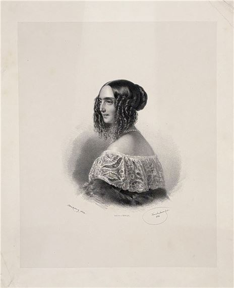 Portraits of aristocratic ladies (mixed lot 13 items by Josef Kriehuber, 1836-1858