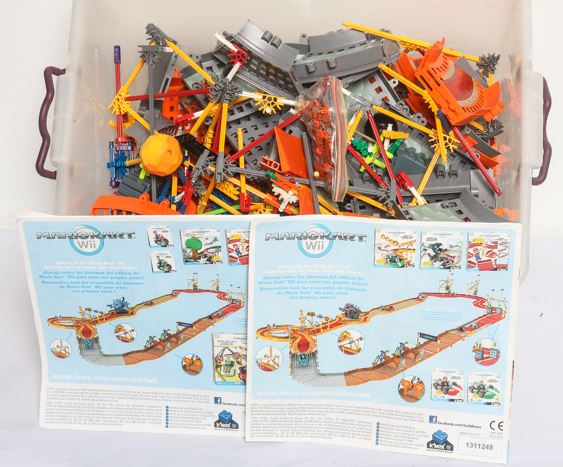 A bundle of 'Kinex' Mario Kart pieces