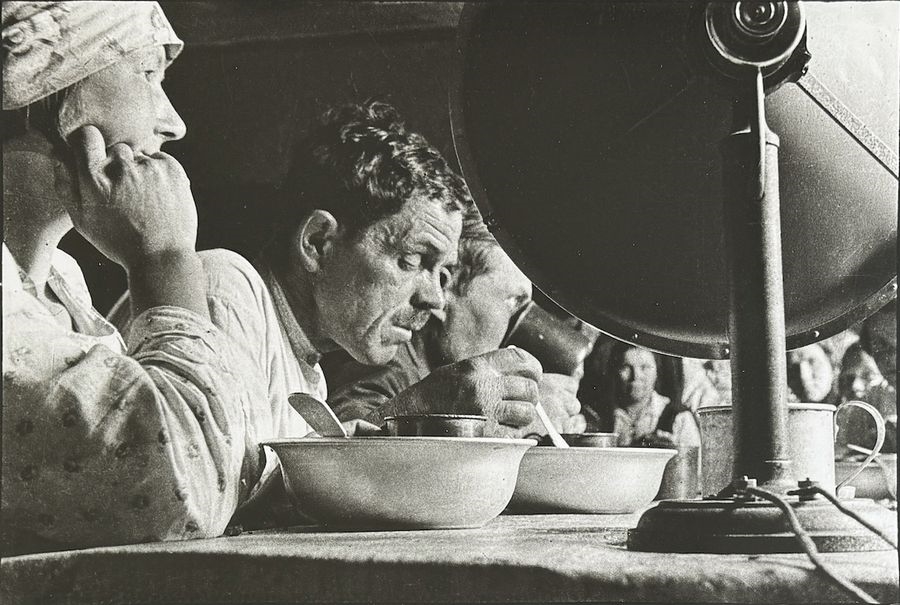 Artwork by Boris Ignatovich, Dinner in a commune, Russia, Made of Silver print