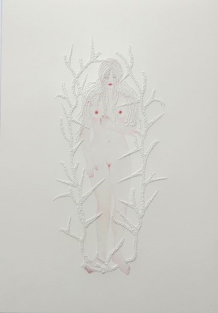 Artwork by Marielle Degioanni, Possession, Made of Perforations and pencil on paper
