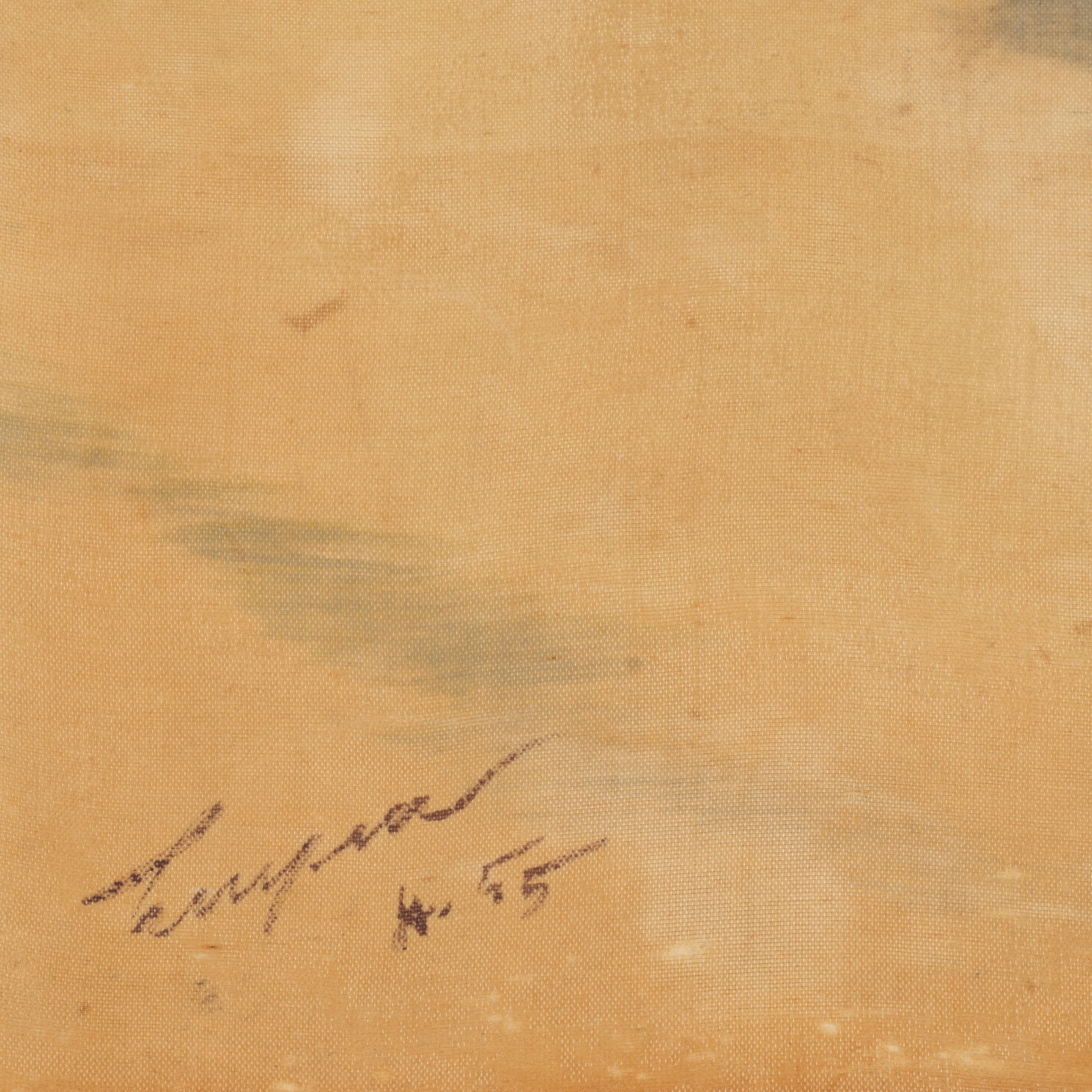 Artwork by Nguyen Duc Huyen, Retour au village, Made of ink and colour on silk