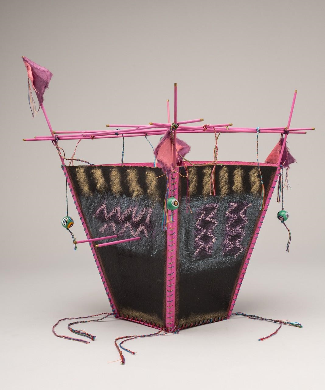 Artwork by Maggie Tchir, Mountain Memory Box: Dance of the Northern Lights, Made of mixed media