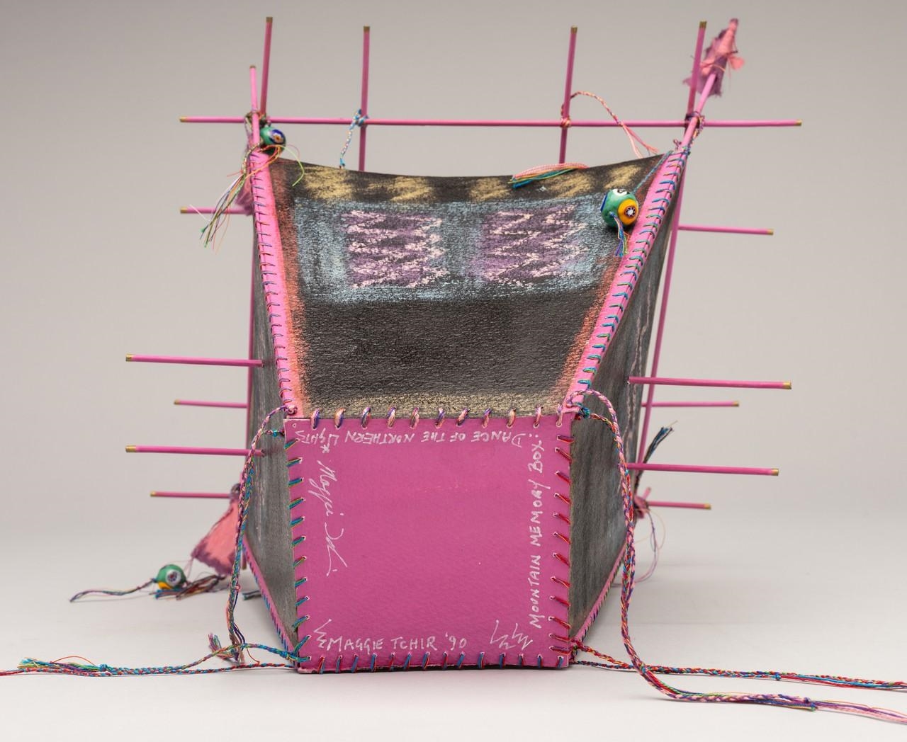 Artwork by Maggie Tchir, Mountain Memory Box: Dance of the Northern Lights, Made of mixed media