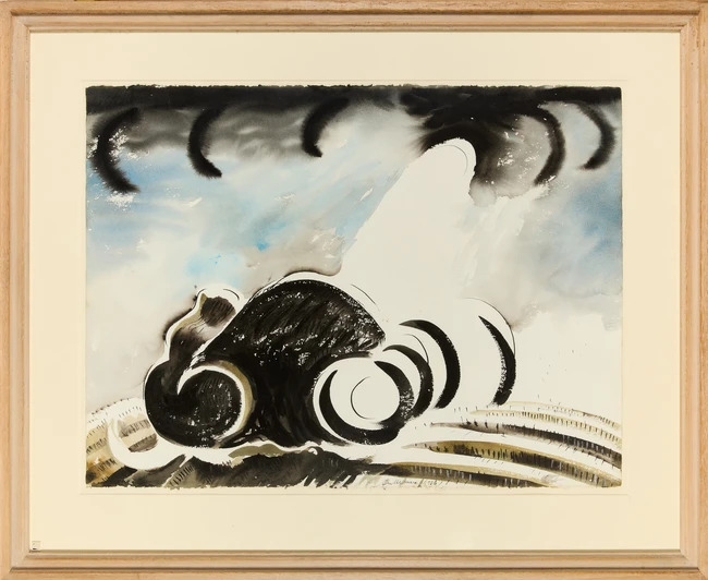 Artwork by Michael Cullimore, Landscape with Moons, Made of watercolour on paper